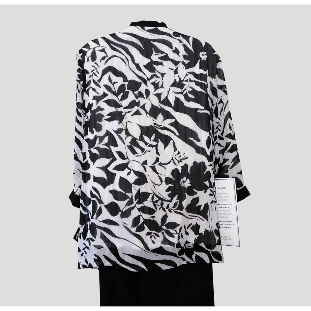 Kathy Roberts 2-Piece Set Women’s 14 Black White Jacket Pants Polyester - Picture 13 of 16